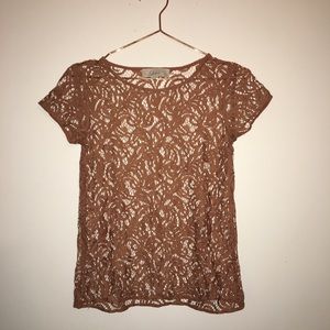Die-Cut Tan LOFT Blouse